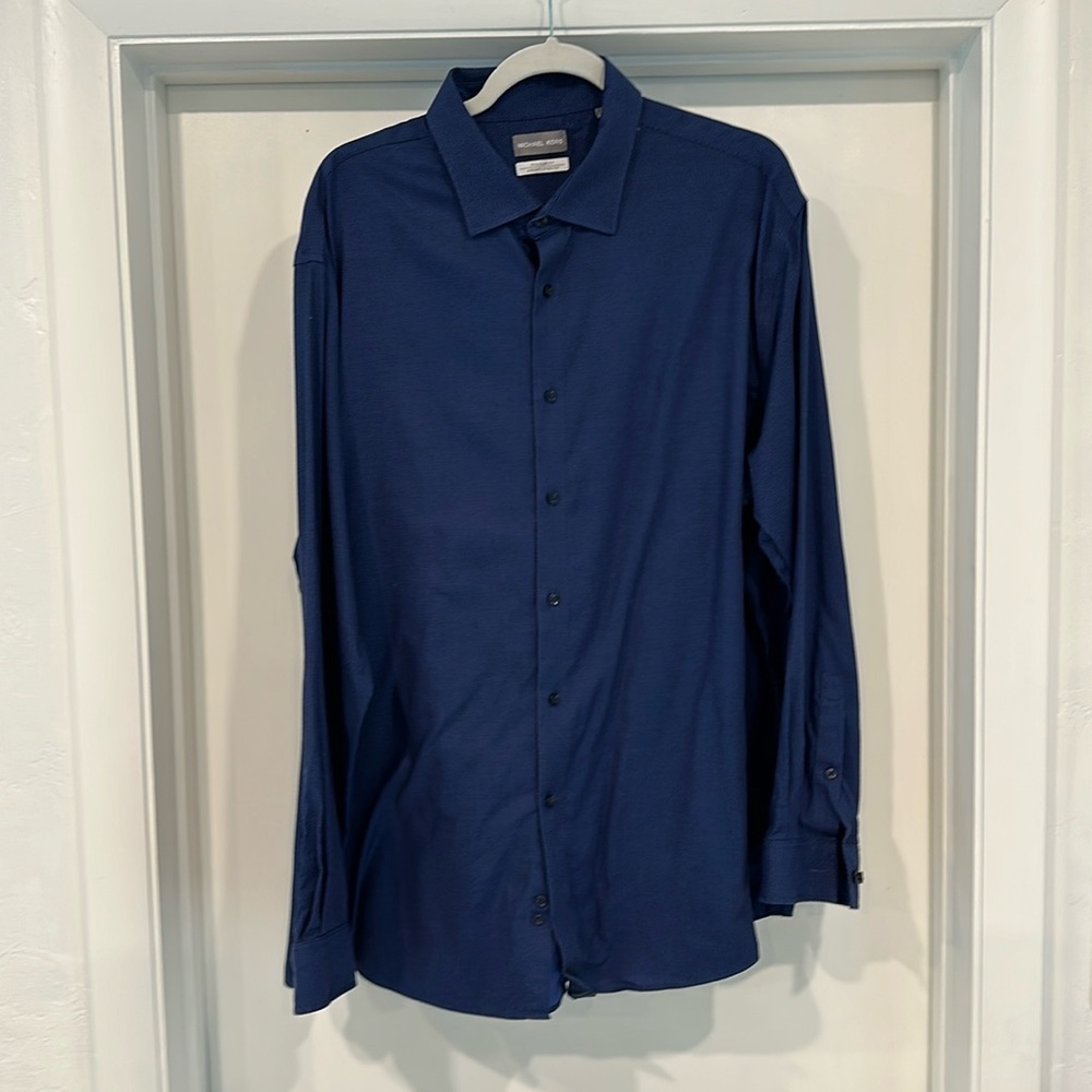 Michael Kors Regular Fit Airsoft Stretch. XXL / 18.5 34/35 Dark blue